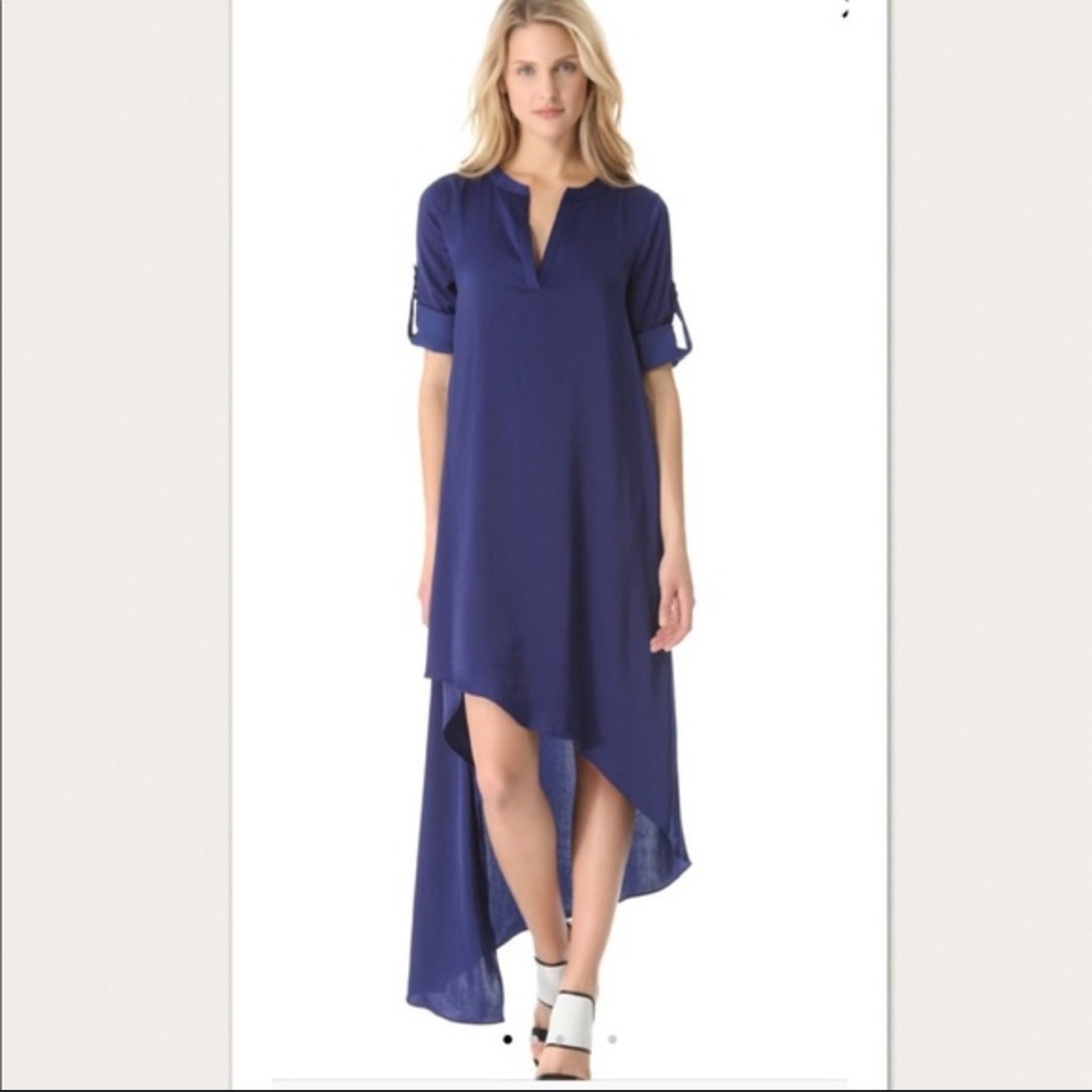 BCBGMaxAzria Navy Asymmetrical Dress